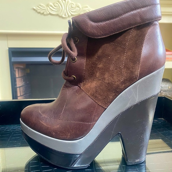 **Derek Lam 🍂 Black Suede & Leather Platform Boots Size 39**
